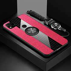 Funda Silicona Carcasa Ultrafina Goma con Magnetico Anillo de dedo Soporte X03L para Xiaomi Redmi 10A 4G Rojo