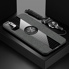 Funda Silicona Carcasa Ultrafina Goma con Magnetico Anillo de dedo Soporte X03L para Xiaomi Redmi Note 10 5G Gris