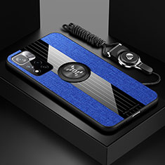 Funda Silicona Carcasa Ultrafina Goma con Magnetico Anillo de dedo Soporte X03L para Xiaomi Redmi Note 11 Pro+ Plus 5G Azul
