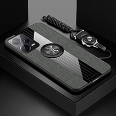 Funda Silicona Carcasa Ultrafina Goma con Magnetico Anillo de dedo Soporte X03L para Xiaomi Redmi Note 12 5G Gris