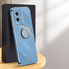 Funda Silicona Carcasa Ultrafina Goma con Magnetico Anillo de dedo Soporte XL1 para Huawei Honor 100 5G Azul