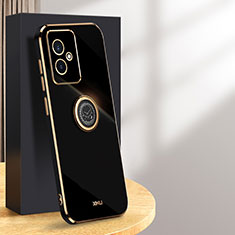 Funda Silicona Carcasa Ultrafina Goma con Magnetico Anillo de dedo Soporte XL1 para Huawei Honor 100 5G Negro