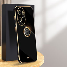 Funda Silicona Carcasa Ultrafina Goma con Magnetico Anillo de dedo Soporte XL1 para Huawei Honor 100 Pro 5G Negro