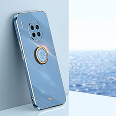 Funda Silicona Carcasa Ultrafina Goma con Magnetico Anillo de dedo Soporte XL1 para Huawei Honor 50 Lite Azul