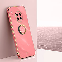 Funda Silicona Carcasa Ultrafina Goma con Magnetico Anillo de dedo Soporte XL1 para Huawei Honor 50 Lite Rosa Roja