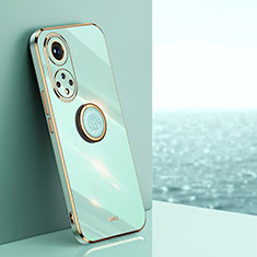 Funda Silicona Carcasa Ultrafina Goma con Magnetico Anillo de dedo Soporte XL1 para Huawei Honor 50 Pro 5G Verde