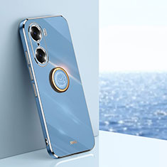 Funda Silicona Carcasa Ultrafina Goma con Magnetico Anillo de dedo Soporte XL1 para Huawei Honor 60 5G Azul
