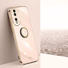 Funda Silicona Carcasa Ultrafina Goma con Magnetico Anillo de dedo Soporte XL1 para Huawei Honor 90 5G Oro Rosa
