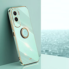 Funda Silicona Carcasa Ultrafina Goma con Magnetico Anillo de dedo Soporte XL1 para Huawei Honor 90 Lite 5G Verde