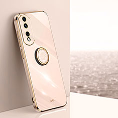 Funda Silicona Carcasa Ultrafina Goma con Magnetico Anillo de dedo Soporte XL1 para Huawei Honor 90 Pro 5G Oro Rosa