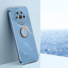 Funda Silicona Carcasa Ultrafina Goma con Magnetico Anillo de dedo Soporte XL1 para Huawei Honor Magic4 5G Azul