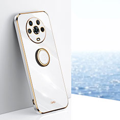 Funda Silicona Carcasa Ultrafina Goma con Magnetico Anillo de dedo Soporte XL1 para Huawei Honor Magic4 5G Blanco
