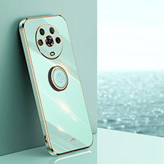 Funda Silicona Carcasa Ultrafina Goma con Magnetico Anillo de dedo Soporte XL1 para Huawei Honor Magic4 5G Verde