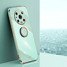 Funda Silicona Carcasa Ultrafina Goma con Magnetico Anillo de dedo Soporte XL1 para Huawei Honor Magic4 Pro 5G Verde