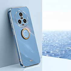 Funda Silicona Carcasa Ultrafina Goma con Magnetico Anillo de dedo Soporte XL1 para Huawei Honor Magic5 5G Azul