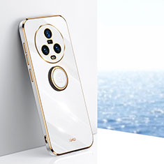 Funda Silicona Carcasa Ultrafina Goma con Magnetico Anillo de dedo Soporte XL1 para Huawei Honor Magic5 5G Blanco
