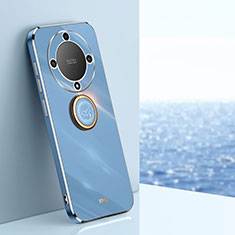 Funda Silicona Carcasa Ultrafina Goma con Magnetico Anillo de dedo Soporte XL1 para Huawei Honor Magic5 Lite 5G Azul