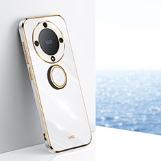 Funda Silicona Carcasa Ultrafina Goma con Magnetico Anillo de dedo Soporte XL1 para Huawei Honor Magic5 Lite 5G Blanco