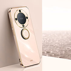 Funda Silicona Carcasa Ultrafina Goma con Magnetico Anillo de dedo Soporte XL1 para Huawei Honor Magic5 Lite 5G Oro Rosa