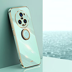 Funda Silicona Carcasa Ultrafina Goma con Magnetico Anillo de dedo Soporte XL1 para Huawei Honor Magic5 Pro 5G Verde