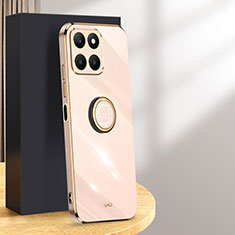 Funda Silicona Carcasa Ultrafina Goma con Magnetico Anillo de dedo Soporte XL1 para Huawei Honor X6a Oro Rosa