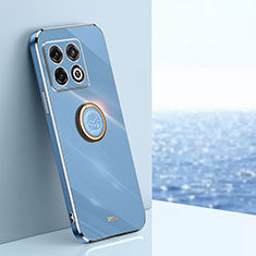 Funda Silicona Carcasa Ultrafina Goma con Magnetico Anillo de dedo Soporte XL1 para OnePlus 10 Pro 5G Azul