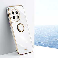 Funda Silicona Carcasa Ultrafina Goma con Magnetico Anillo de dedo Soporte XL1 para OnePlus 11 5G Blanco