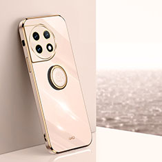 Funda Silicona Carcasa Ultrafina Goma con Magnetico Anillo de dedo Soporte XL1 para OnePlus 11 5G Oro Rosa