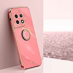Funda Silicona Carcasa Ultrafina Goma con Magnetico Anillo de dedo Soporte XL1 para OnePlus 11 5G Rosa Roja