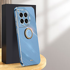 Funda Silicona Carcasa Ultrafina Goma con Magnetico Anillo de dedo Soporte XL1 para OnePlus 12R 5G Azul
