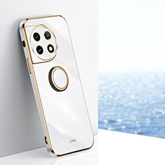 Funda Silicona Carcasa Ultrafina Goma con Magnetico Anillo de dedo Soporte XL1 para OnePlus Ace 2 5G Blanco