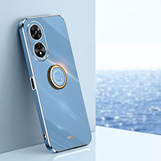 Funda Silicona Carcasa Ultrafina Goma con Magnetico Anillo de dedo Soporte XL1 para Oppo A78 5G Azul