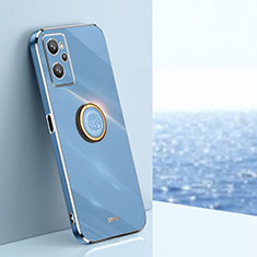 Funda Silicona Carcasa Ultrafina Goma con Magnetico Anillo de dedo Soporte XL1 para Oppo A96 4G Azul