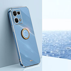 Funda Silicona Carcasa Ultrafina Goma con Magnetico Anillo de dedo Soporte XL1 para Oppo F21 Pro 4G Azul