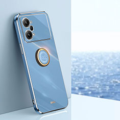 Funda Silicona Carcasa Ultrafina Goma con Magnetico Anillo de dedo Soporte XL1 para Oppo K10 Pro 5G Azul