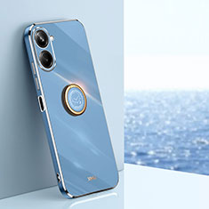Funda Silicona Carcasa Ultrafina Goma con Magnetico Anillo de dedo Soporte XL1 para Realme 10 Pro 5G Azul