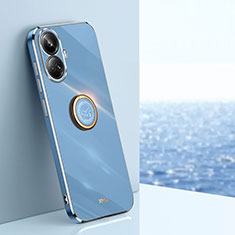 Funda Silicona Carcasa Ultrafina Goma con Magnetico Anillo de dedo Soporte XL1 para Realme 10 Pro+ Plus 5G Azul