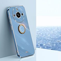 Funda Silicona Carcasa Ultrafina Goma con Magnetico Anillo de dedo Soporte XL1 para Realme 11 Pro 5G Azul