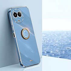 Funda Silicona Carcasa Ultrafina Goma con Magnetico Anillo de dedo Soporte XL1 para Realme 11X 5G Azul