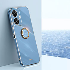 Funda Silicona Carcasa Ultrafina Goma con Magnetico Anillo de dedo Soporte XL1 para Realme C55 Azul