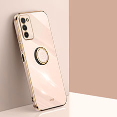 Funda Silicona Carcasa Ultrafina Goma con Magnetico Anillo de dedo Soporte XL1 para Samsung Galaxy A03s Oro