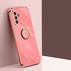 Funda Silicona Carcasa Ultrafina Goma con Magnetico Anillo de dedo Soporte XL1 para Samsung Galaxy A05s Rosa Roja