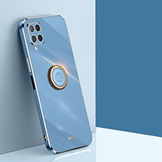 Funda Silicona Carcasa Ultrafina Goma con Magnetico Anillo de dedo Soporte XL1 para Samsung Galaxy A12 5G Azul