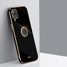 Funda Silicona Carcasa Ultrafina Goma con Magnetico Anillo de dedo Soporte XL1 para Samsung Galaxy A12 5G Negro