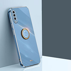 Funda Silicona Carcasa Ultrafina Goma con Magnetico Anillo de dedo Soporte XL1 para Samsung Galaxy A30S Azul