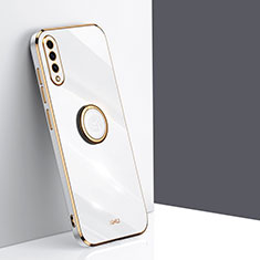 Funda Silicona Carcasa Ultrafina Goma con Magnetico Anillo de dedo Soporte XL1 para Samsung Galaxy A30S Blanco