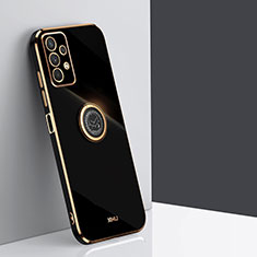 Funda Silicona Carcasa Ultrafina Goma con Magnetico Anillo de dedo Soporte XL1 para Samsung Galaxy A32 5G Negro