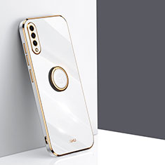 Funda Silicona Carcasa Ultrafina Goma con Magnetico Anillo de dedo Soporte XL1 para Samsung Galaxy A50S Blanco