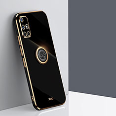 Funda Silicona Carcasa Ultrafina Goma con Magnetico Anillo de dedo Soporte XL1 para Samsung Galaxy A51 4G Negro