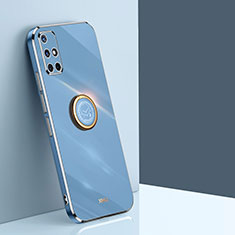 Funda Silicona Carcasa Ultrafina Goma con Magnetico Anillo de dedo Soporte XL1 para Samsung Galaxy A71 4G A715 Azul